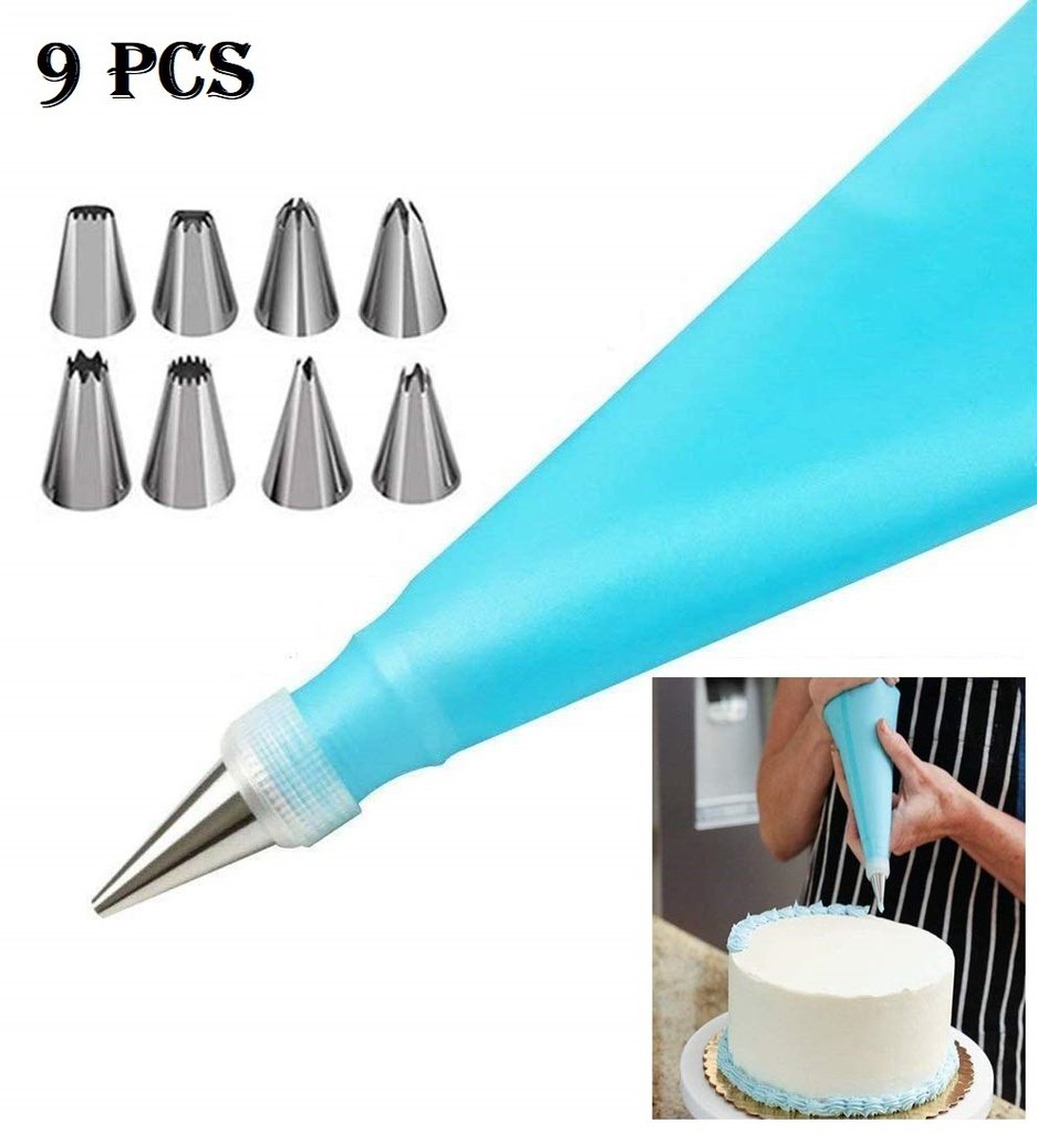 9 Pcs Nozzle, Coupler & Piping Bag Set