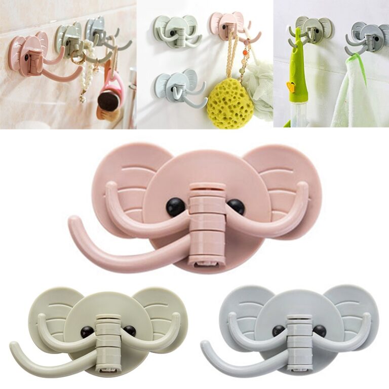 2 Pcs Adhesive Elephant Hook Holder (Random Color)