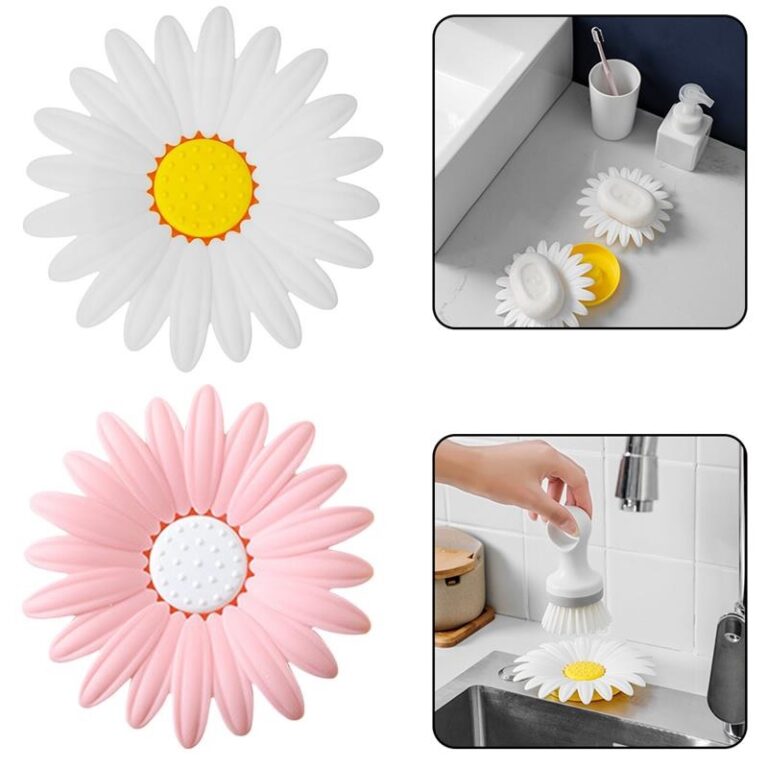 Daisy Flower Shaped Soap Holder Dish (Pack of 2)