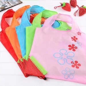 Foldable Nylon Strawberry Hand Bag